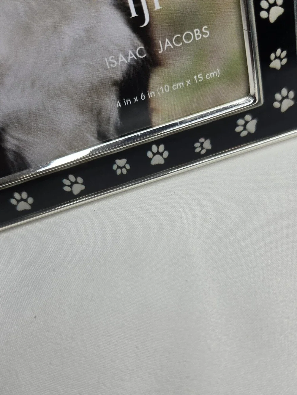 Black Paw-Print Accent Picture Frame 4x6